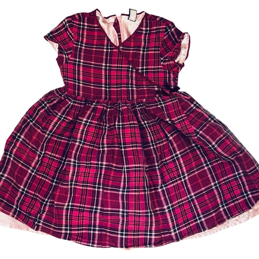 Girls Baby Gap Pink Plaid Lined Dress Size 2T
